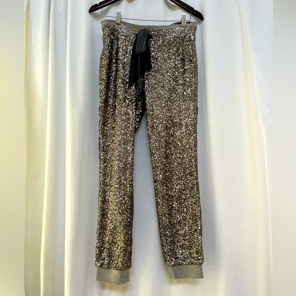 Silver Sequin Joggers size small